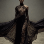 Midnight Shadow Couture Gown