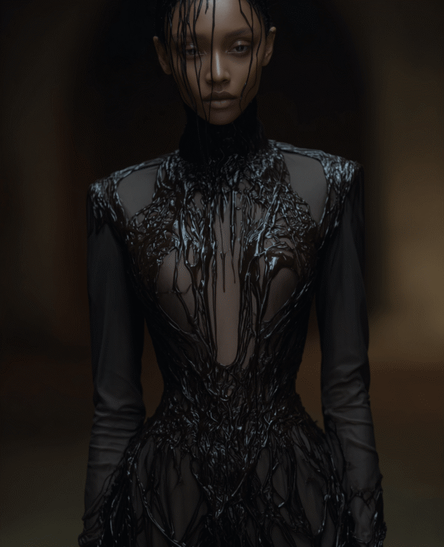 Obsidian Drip Mini Dress