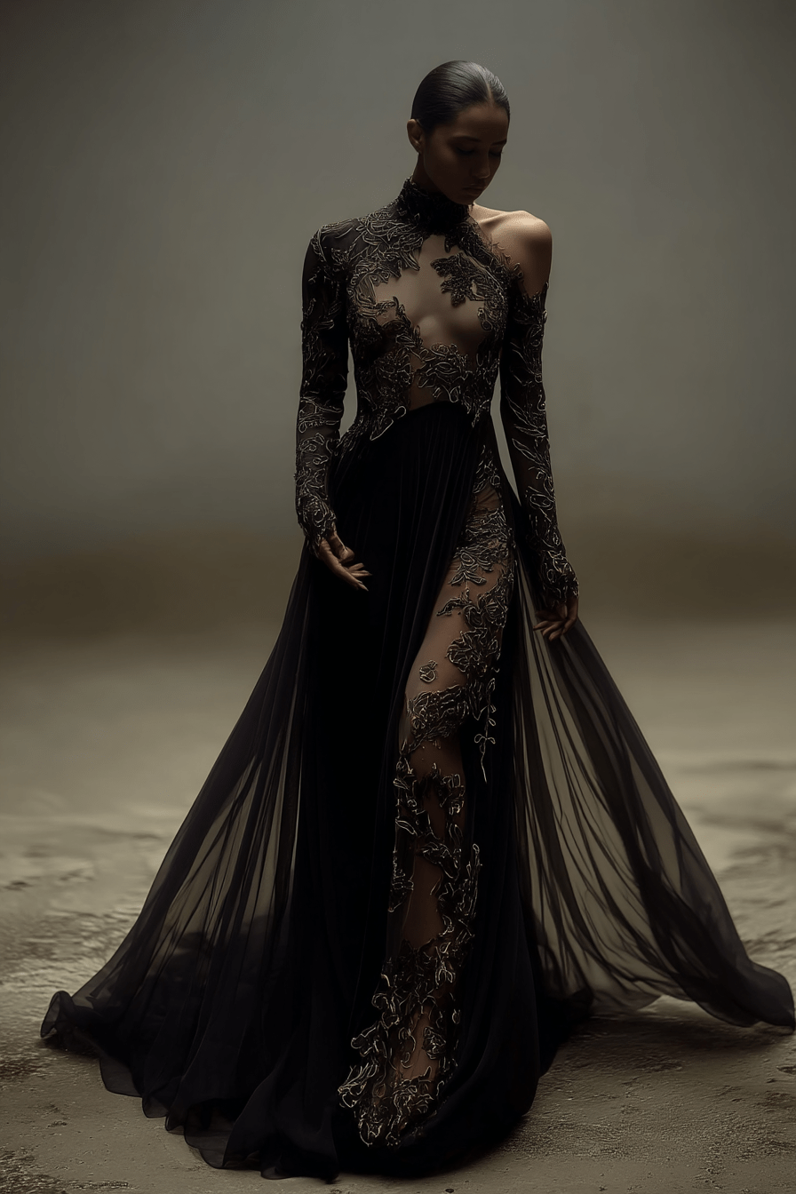 Midnight Shadow Couture Gown - Image 2