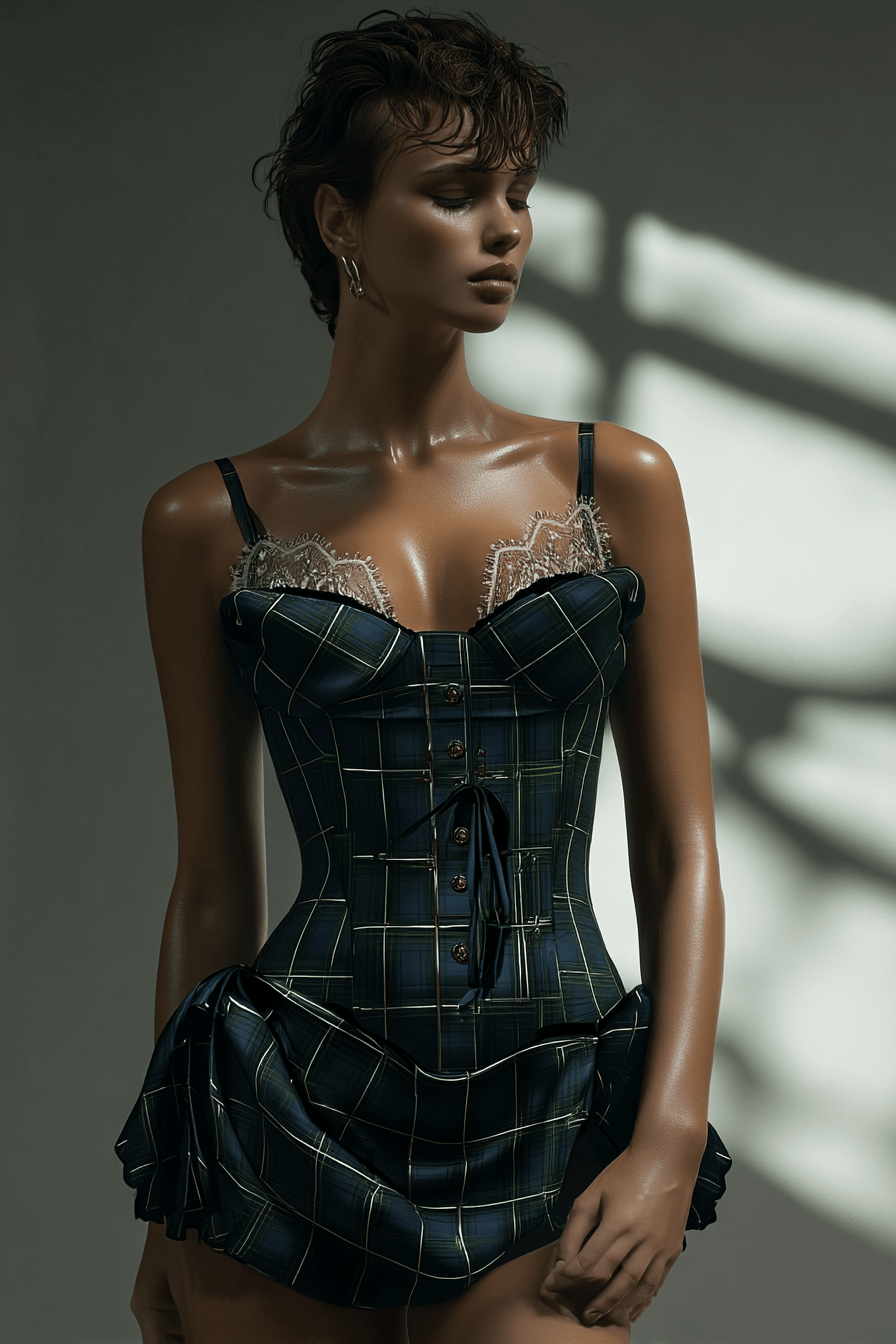 Emerald Noir Corset Dress - Image 6