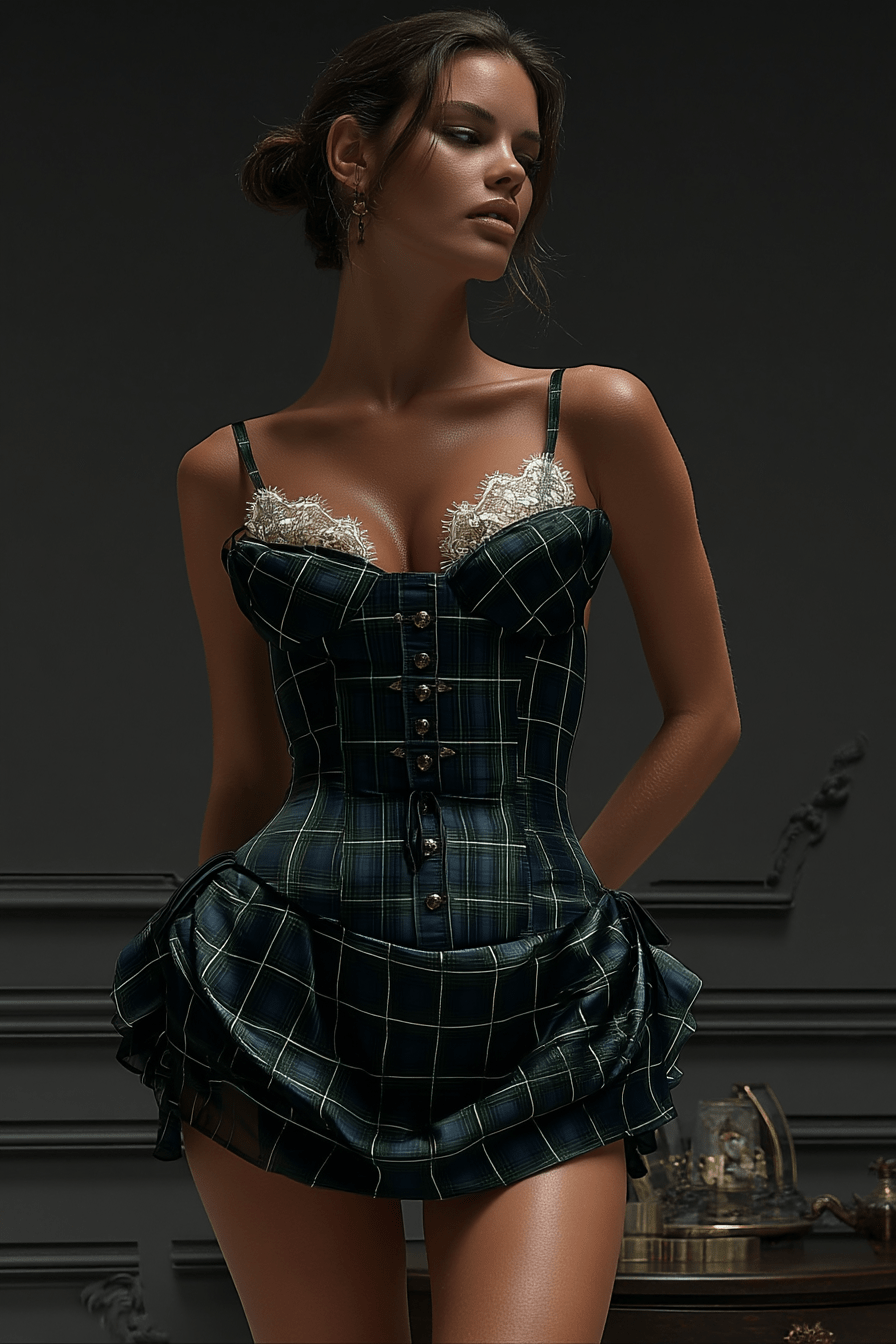 Emerald Noir Corset Dress - Image 5