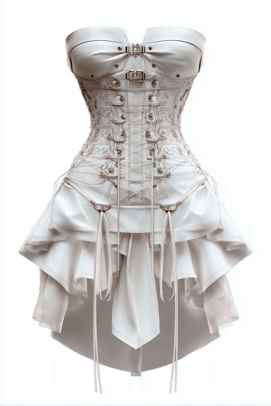 Ivory Corset Mini Dress - Image 3